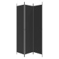 vidaXL Biombo divisor de 3 paneles de tela negro 150x220 cm vidaXL Biombo divisor de 3 paneles de tela negro 150x220 cm