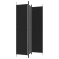 vidaXL Biombo divisor de 3 paneles de tela negro 150x220 cm vidaXL Biombo divisor de 3 paneles de tela negro 150x220 cm