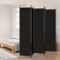 vidaXL Biombo divisor de 5 paneles de tela negro 250x220 cm vidaXL Biombo divisor de 5 paneles de tela negro 250x220 cm