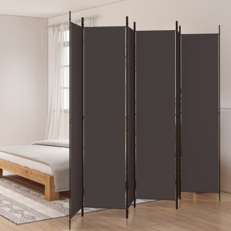 vidaXL Biombo divisor de 6 paneles de tela marrón 300x220 cm