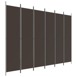 vidaXL Biombo divisor de 6 paneles de tela marrón 300x220 cm