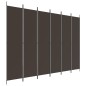 vidaXL Biombo divisor de 6 paneles de tela marrón 300x220 cm vidaXL Biombo divisor de 6 paneles de tela marrón 300x220 cm
