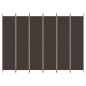 vidaXL Biombo divisor de 6 paneles de tela marrón 300x220 cm vidaXL Biombo divisor de 6 paneles de tela marrón 300x220 cm