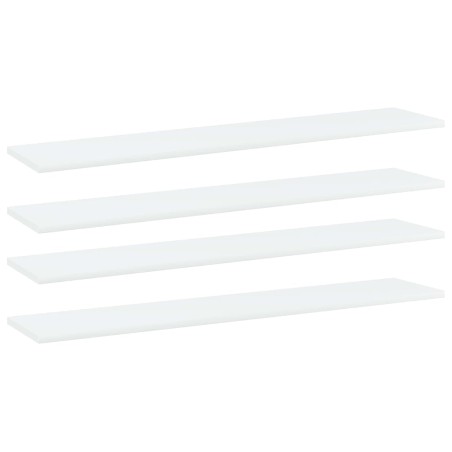 vidaXL Estantes para estantería 4uds contrachapada blanco 100x20x1,5cm