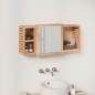 vidaXL Armario con espejo madera maciza nogal 80x17x34 cm vidaXL Armario con espejo madera maciza nogal 80x17x34 cm
