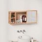 vidaXL Armario con espejo madera maciza nogal 80x17x34 cm vidaXL Armario con espejo madera maciza nogal 80x17x34 cm