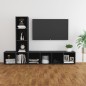 vidaXL Muebles de salón 3 piezas madera de ingeniería gris brillo