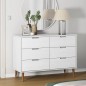 vidaXL Mesita de noche MOLDE madera maciza de pino blanca 113x40x80 cm vidaXL Mesita de noche MOLDE madera maciza de pino blanca 113x40x80 cm