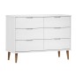 vidaXL Mesita de noche MOLDE madera maciza de pino blanca 113x40x80 cm vidaXL Mesita de noche MOLDE madera maciza de pino blanca 113x40x80 cm