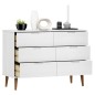 vidaXL Mesita de noche MOLDE madera maciza de pino blanca 113x40x80 cm vidaXL Mesita de noche MOLDE madera maciza de pino blanca 113x40x80 cm