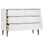 vidaXL Mesita de noche MOLDE madera maciza de pino blanca 113x40x80 cm vidaXL Mesita de noche MOLDE madera maciza de pino blanca 113x40x80 cm