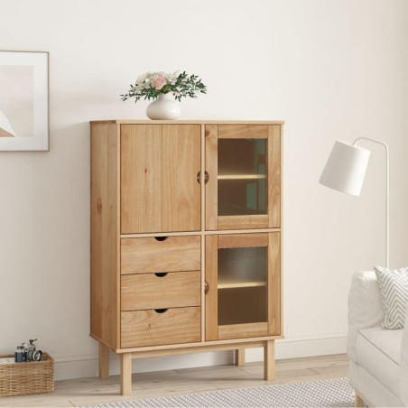 vidaXL Aparador de madera maciza de pino 85x43x125 cm