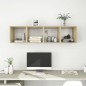 vidaXL Armario pared 4 ud madera contrachapada blanco roble 37x37x37cm vidaXL Armario pared 4 ud madera contrachapada blanco roble 37x37x37cm