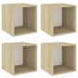 vidaXL Armario pared 4 ud madera contrachapada blanco roble 37x37x37cm vidaXL Armario pared 4 ud madera contrachapada blanco roble 37x37x37cm