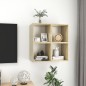 vidaXL Armario pared 4 ud madera contrachapada blanco roble 37x37x37cm vidaXL Armario pared 4 ud madera contrachapada blanco roble 37x37x37cm