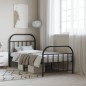 vidaXL Estructura de cama con cabecero y estribo metal negro 80x200 cm vidaXL Estructura de cama con cabecero y estribo metal negro 80x200 cm