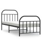 vidaXL Estructura de cama con cabecero y estribo metal negro 80x200 cm vidaXL Estructura de cama con cabecero y estribo metal negro 80x200 cm