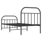 vidaXL Estructura de cama con cabecero y estribo metal negro 80x200 cm vidaXL Estructura de cama con cabecero y estribo metal negro 80x200 cm