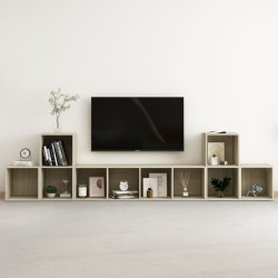 vidaXL Muebles de salón 5 piezas madera de ingeniería roble Sonoma