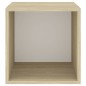 vidaXL Armario pared 4 ud madera contrachapada blanco roble 37x37x37cm vidaXL Armario pared 4 ud madera contrachapada blanco roble 37x37x37cm