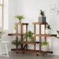 vidaXL Soporte para flores con ruedas madera maciza abeto 110x25x78 cm vidaXL Soporte para flores con ruedas madera maciza abeto 110x25x78 cm