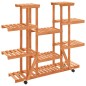 vidaXL Soporte de flores con ruedas madera maciza abeto 110x25x115 cm vidaXL Soporte de flores con ruedas madera maciza abeto 110x25x115 cm