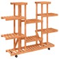 vidaXL Soporte de flores con ruedas madera maciza abeto 110x25x115 cm vidaXL Soporte de flores con ruedas madera maciza abeto 110x25x115 cm
