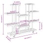 vidaXL Soporte de flores con ruedas madera maciza abeto 110x25x115 cm vidaXL Soporte de flores con ruedas madera maciza abeto 110x25x115 cm