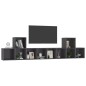 vidaXL Muebles de salón 5 piezas madera de ingeniería gris brillo