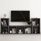 vidaXL Muebles de salón 3 piezas madera de ingeniería gris brillo