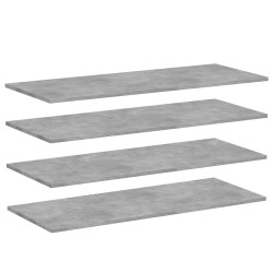 vidaXL Estante para estantería 4 uds madera gris hormigón 100x40x1,5cm
