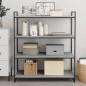 vidaXL Estante para estantería 4 uds madera gris hormigón 100x40x1,5cm