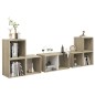 vidaXL Muebles de salón 6 pzas madera ingeniería blanco y roble Sonoma vidaXL Muebles de salón 6 pzas madera ingeniería blanco y roble Sonoma