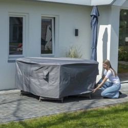 Madison Funda para muebles de jardín 320 cm redonda gris