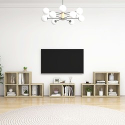 vidaXL Muebles de salón 8 piezas madera de ingeniería roble Sonoma