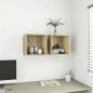 vidaXL Armario de pared 2 uds madera contrachapada roble 37x37x37 cm