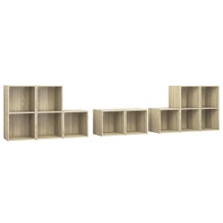 vidaXL Muebles de salón 8 piezas madera de ingeniería roble Sonoma