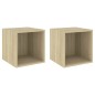 vidaXL Armario de pared 2 uds madera contrachapada roble 37x37x37 cm
