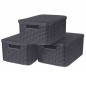 Curver Cajas de almacenaje con tapa Style 3 unidades M gris antracita Curver Cajas de almacenaje con tapa Style 3 unidades M gris antracita