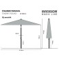 Madison Sombrilla Tenerife redonda gris 300 cm