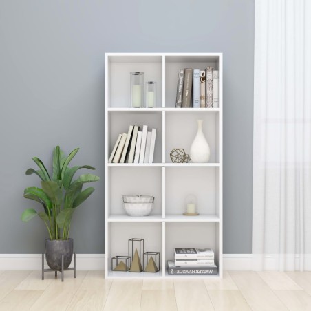 vidaXL Estantería/Aparador contrachapada blanco brillo 66x30x130 cm