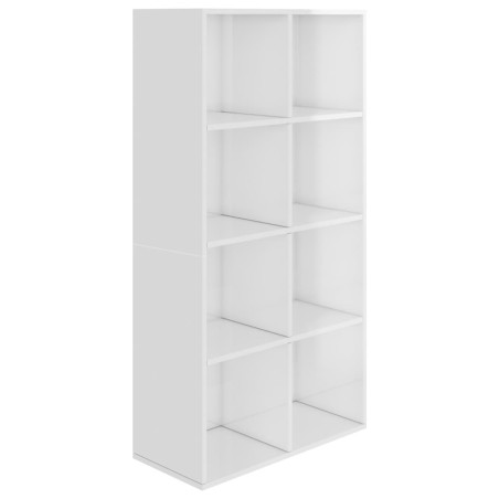 vidaXL Estantería/Aparador contrachapada blanco brillo 66x30x130 cm