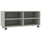 vidaXL Mueble de TV con ruedas contrachapada gris hormigón 90x35x35 cm