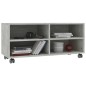 vidaXL Mueble de TV con ruedas contrachapada gris hormigón 90x35x35 cm