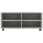 vidaXL Mueble de TV con ruedas contrachapada gris hormigón 90x35x35 cm