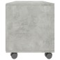 vidaXL Mueble de TV con ruedas contrachapada gris hormigón 90x35x35 cm