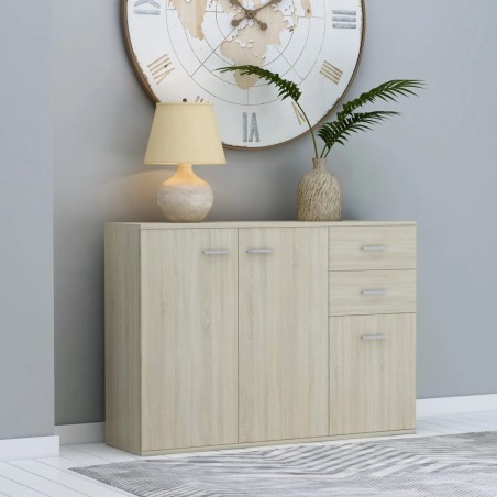vidaXL Aparador madera contrachapada roble Sonoma 105x30x75 cm