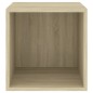 vidaXL Armario de pared 2 uds madera contrachapada roble 37x37x37 cm