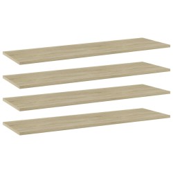vidaXL Estante estantería 4uds contrachapada roble Sonoma 100x30x1,5cm