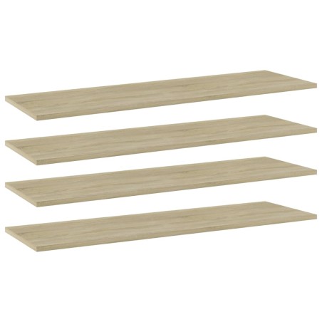 vidaXL Estante estantería 4uds contrachapada roble Sonoma 100x30x1,5cm
